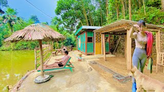 TIMELAPSE Beginning to end BUILDING A LOG CABIN Wooden House alone  How to Build a Wooden Cabin [upl. by Jillana]