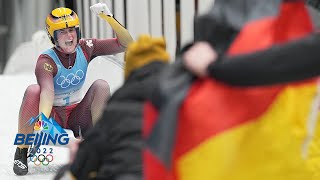 Natalie Geisenberger pulls off luge gold medal threepeat  Winter Olympics 2022  NBC Sports [upl. by Iramohs246]