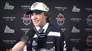 2024 QMJHL Draft  Thomas Rousseau after being drafted by the Sherbrooke Phoenix [upl. by Ave]