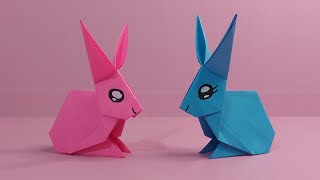 How to make Origami Rabbit Easy  Cara membuat Origami Kelinci [upl. by Kerrison]