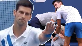 Novak Djokovic DISQUALIFIED From US Open After Hitting Woman In The Throat During Temper Tantrum [upl. by Yadrahs]