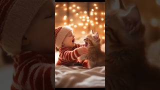 A SMALL BABY WITH A CAT VERY FUNNYCATCAT LOVERBABY LOVER INTRESTINGcat trending [upl. by Ivie840]