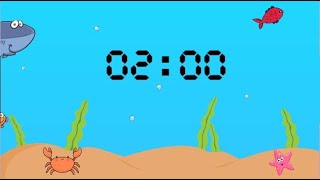 2 minute countdown timer  for kids  under the sea  with music [upl. by Barbarese]