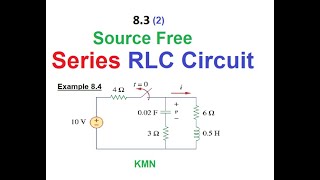 Source Free Series RLC circuit  Example 84  Practice Problem 84  LCA 832new [upl. by Casie]