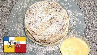 Recette Gâteau De Crêpes à Lananas Confit  Chef Alain Dutournier [upl. by Aivataj]