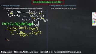 24pH dun mélange de deux acides fort  Reactions Chimique SMPC [upl. by Eiggep884]