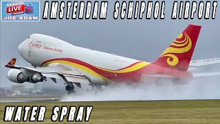 LIVE Crosswindy Arrivals then Departures at Amsterdam Schiphol Airport [upl. by Ataner]