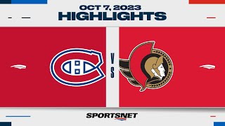 NHL PreSeason Highlights  Canadiens vs Senators  October 7 2023 [upl. by Leotie75]