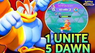 100K DAMAGE 🔥  MACHAMP ONE UNITE ENOUGH FOR 5 MAN DAWN  POKEMON UNITE  MACHAMP GAMEPLAY [upl. by Kristal]