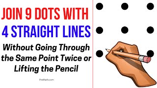 Can You Solve This Dot Puzzle  Connect all 9 Dots with only 4 Straight Lines Easy Explanation [upl. by Nibor]