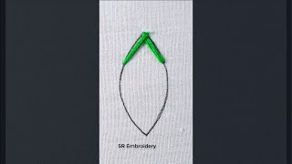 💚basic stitch tutorial  unique leaf embroidery stitch for beginners💚 shorts [upl. by Arianne782]