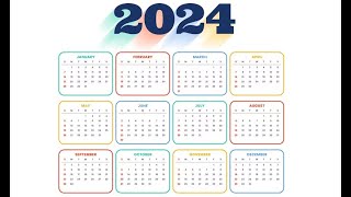 2024 Year Calendar with all 12 Months  2024 Calendar  Yearly Calendar [upl. by Layod]