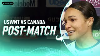 USWNT vs Canada Post Game Interviews amp Analysis I Attacking Third [upl. by Darmit]