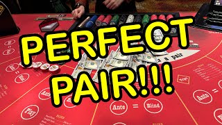 ULTIMATE TEXAS HOLD EM in LAS VEGAS PERFECT PAIR [upl. by Akenn]