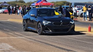 BMW M240i modified with a 4pipe exhaust systemVS AUDI RS3 with a time of 91 sec 🔥🔥🏁 [upl. by Hardi]