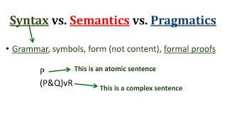 LCA Video 9 Syntax Semantics Pragmatics [upl. by Nohtahoj]