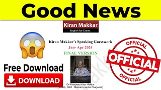 Makkar January to April 2024 pdf final version  makkar ielts speaking pdf January to April 2024 [upl. by Rufena]