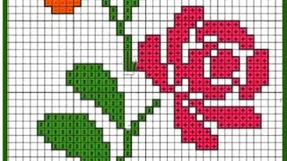 Simple cross stitch pattern on graph [upl. by Sawyor]