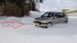 Daihatsu Sirion AWD DRIFT Snow Fun 4x4 [upl. by Llewol]