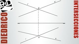 Intersecciones entre rectas en Sistema Diédrico [upl. by Lexis]