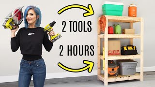 EASY DIY Garage Shelves  FREE BUILDING PLANS [upl. by Einahpats]