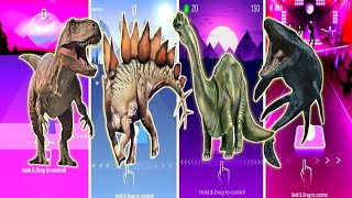 Jurassic World Tyrannosaurus🆚Stegosaurus🆚Brontosaurus🆚Mosasaurus  Coffin Dance Song TilesHop [upl. by Aldredge87]