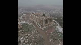 Snow over the Acropolis of Athens January 2022 [upl. by Aissilem782]