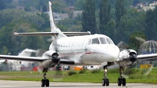 BinAir Fairchild Swearingen Metro 23 TakeOff at Bern Airport [upl. by Redfield]