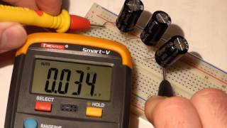 Measuring series and parallel capacitors with electronics multimeter that can tutorial lesson [upl. by Ainesey]