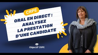 CRPE  Oral en direct  analysez la prestation dune candidate [upl. by Gazzo]