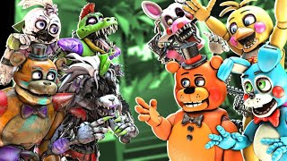 SFM FNaF Shattered Security Breach vs Toys [upl. by Ahsienahs160]