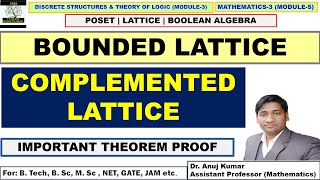 Complemented Lattice  Bounded Lattice  Complemented and Distributive Lattice Theorems  Lattice [upl. by Australia]