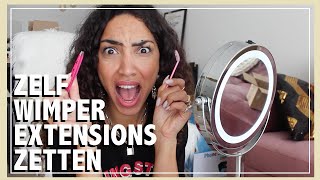 ZELF MIJN WIMPER EXTENSIONS ZETTEN  Larissa Bruin  VLOG 182 [upl. by Ynatirb]