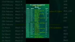 PSL 2024 Schedule  PSL 9 Schedule  Schedule of Pakistan Super League 2024 [upl. by Salvay]