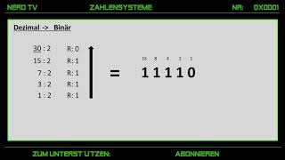 Zahlensysteme umrechnen Dezi Hex und Dual DeutschGerman [upl. by Erb886]