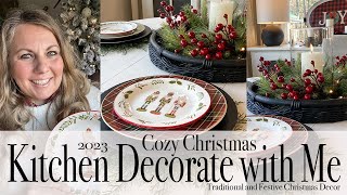 2023 Christmas Kitchen Room Decorate with Me  Traditional Christmas Decor [upl. by Clippard]