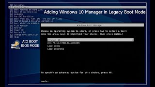 Adding Windows 10 Manager in Legacy Boot Mode [upl. by Ermina]