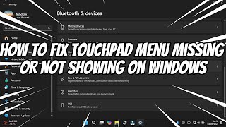 How to Fix Touchpad Menu Missing or Not Showing on Windows [upl. by Leahcar]