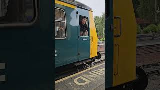 KWVR Diesel Train Approaching Keighley Station 4k [upl. by Shurwood]