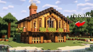 Minecraft  How to Build Spruce Cabin House Tutorial [upl. by Eyoj]