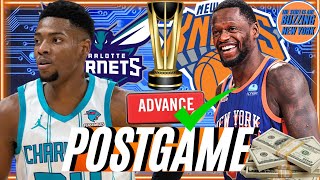 KNICKS ADVANCE 11591 HORNETS POSTGAME Randle Beasts Quickley Hot NBA Cup Vegas💰 [upl. by Pampuch]