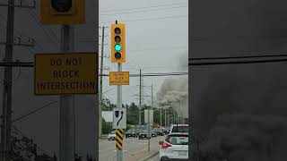 big explosion in Barrie scrapyard big fire ongoing [upl. by Hesther591]