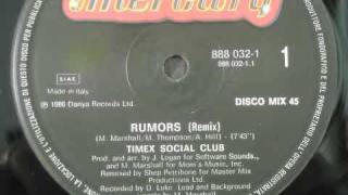 Timex Social Club  Rumors Remix 1986 [upl. by Nmutua]