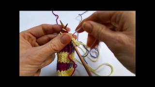 TwistandWeave yarn join in knitting  left handed [upl. by Surtimed774]