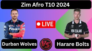 Live  Durban Wolves vs Harare Bolts 16th Match  DW vs HB 16th Match ZIM T10 2024 [upl. by Lumbard890]