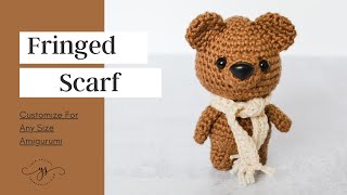 How To Make A Fringed Scarf For Any Size Amigurumi  Amigurumi Crochet Tutorial  Yarn Society [upl. by Aisenat168]