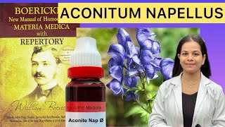 Aconite napellus homeopathic mother tincture from boerikes materia medica in Hindi [upl. by Ainoval]