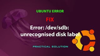 UBUNTU FIX Error devsdb unrecognised disk label [upl. by Ennire]