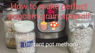 Popcorn Grain Spawn  How to Prep and Sterilize Popcorn for the Perfect Spawn instant pot method [upl. by Sirahc]