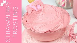 How To Make ALLNATURAL Strawberry Buttercream Frosting  Lindsay Ann Bakes [upl. by Percy]